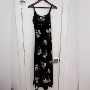 Sans Souci Midi Floral Print Black Dress